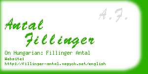 antal fillinger business card